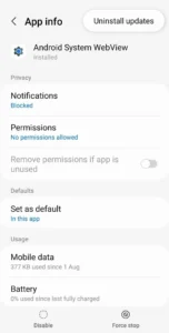 android system webview menyebabkan aplikasi keluar sendiri – Analisis & Solusi