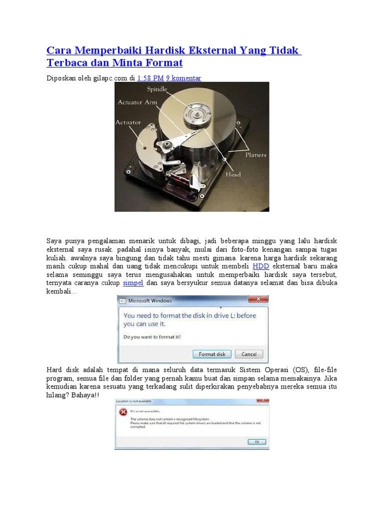 Harddisk minta format: Penyebab & Solusi Praktis
