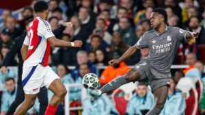 Bayern Munich Tumbangkan Real Madrid 3-2 di Leg Pertama Perempat Final Champions League: Vinicius Jr. Ganda Gol, Madrid Terserang Dua Kali