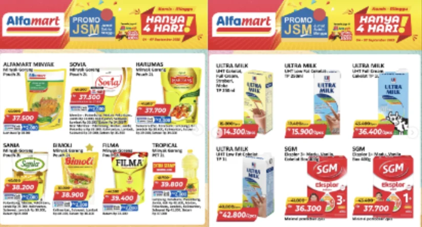 Diskon Gila 4 Hari: Semua yang Kamu Butuhkan di promo JSM Indomaret, Alfamart, dan Superindo