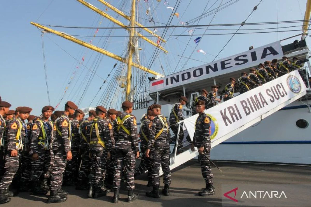 KRI Bima Suci Berlayar Kembali, Bawa 52 Kadet dari 24 Negara Sahabat dalam Misi Diplomasi Maritim Kartika Jala Krida 2026