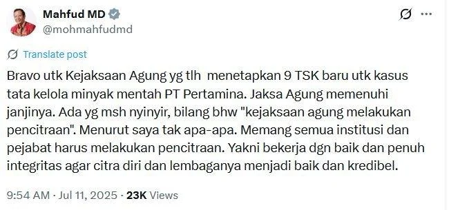 Mahfud MD Kecam Penetapan Tipikor pada Amsal Sitepu: Tuduhan Kecerobohan Kejaksaan