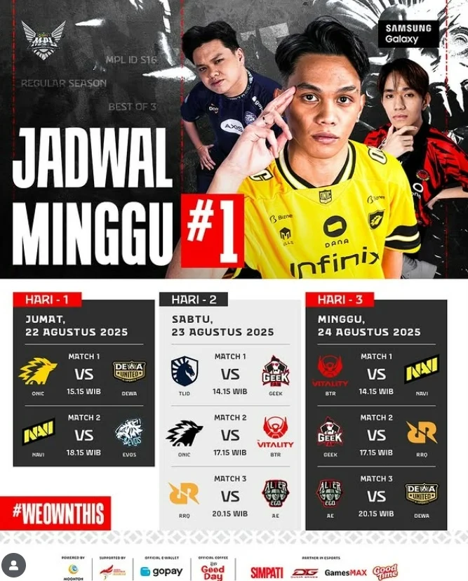 MPL ID S17 Week 3: Jadwal Panas, Onic Tambah Bintang Baru, dan Klasemen Pekan 2 Mengguncang