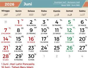 Libur Nasional Juni 2026: Hari Lahir Pancasila dan Tahun Baru Islam
