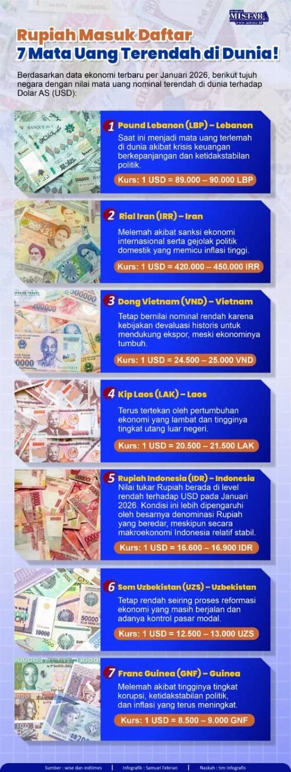 Mata Uang Terlemah di Dunia: Rupiah Masuk Daftar