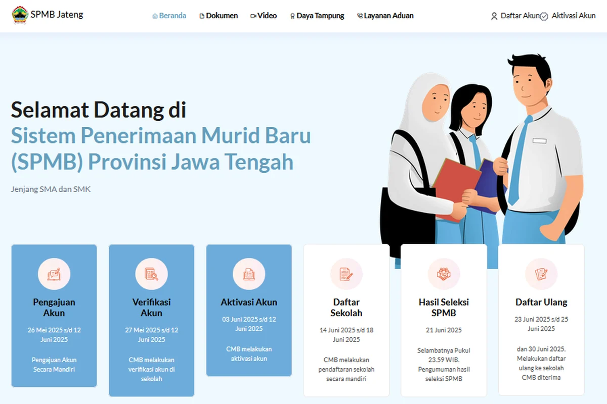 Pendaftaran SPMB Jateng 2026 Dibuka, Ini Ketentuan dan Cara Pendaftaran